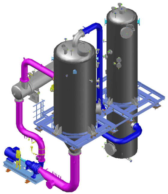 Plant for the evaporation of radioactive wastewater