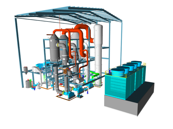 Multi-effect evaporation plant for CaCl2 solution