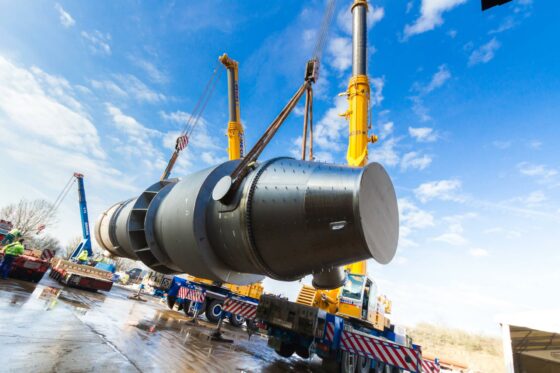 Shell-and-tube heat exchanger during loading