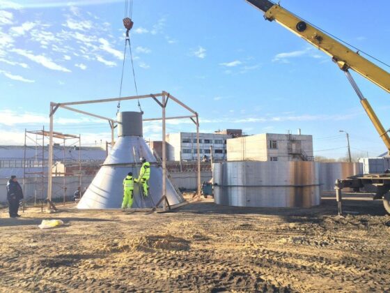 Assembly of the NaCl crystallizer